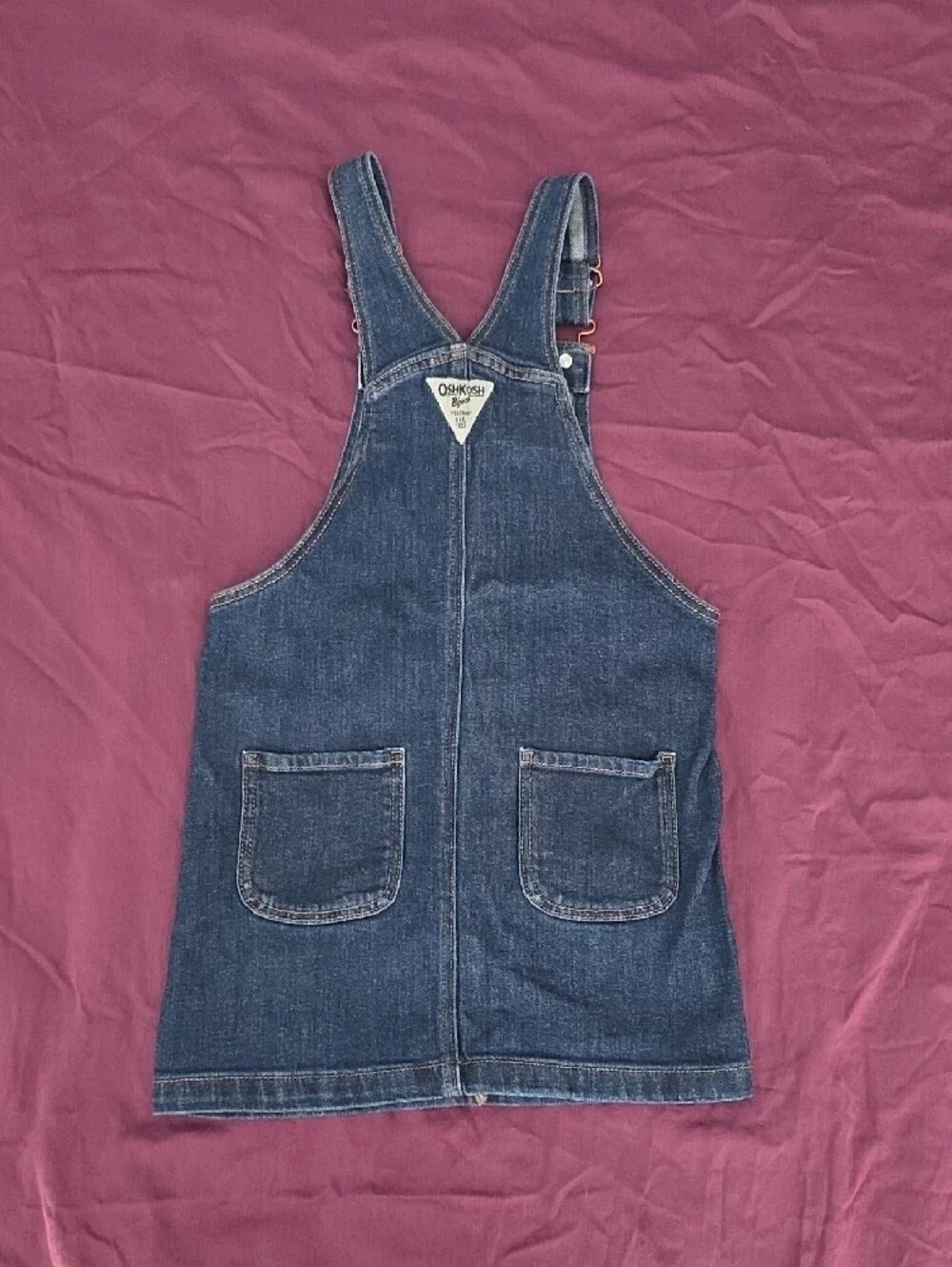 OshKosh B'gosh Dark Blue Denim Button-Front Overall Dress